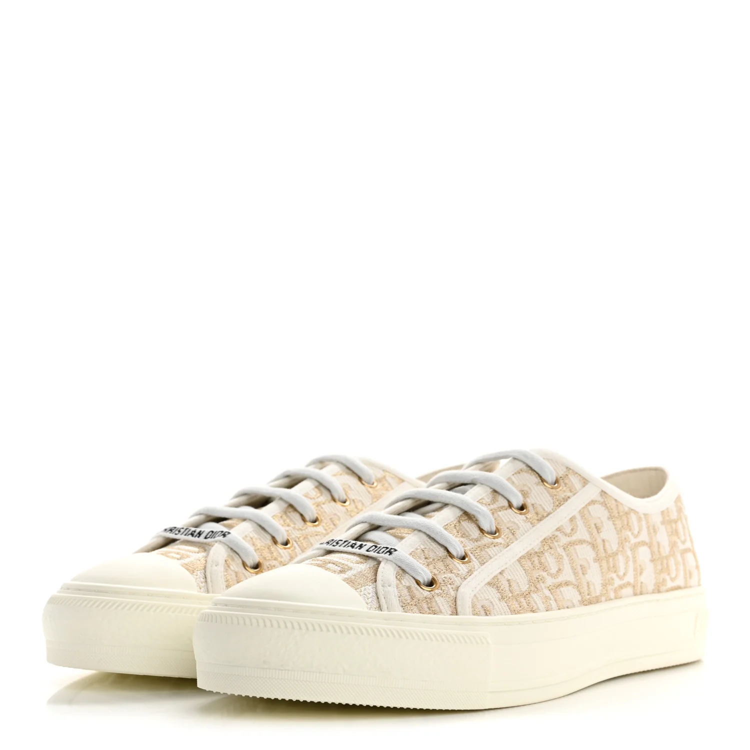 Canvas Oblique Walk'N'Dior Low Top Sneakers 41 Pale Gold - Top Club