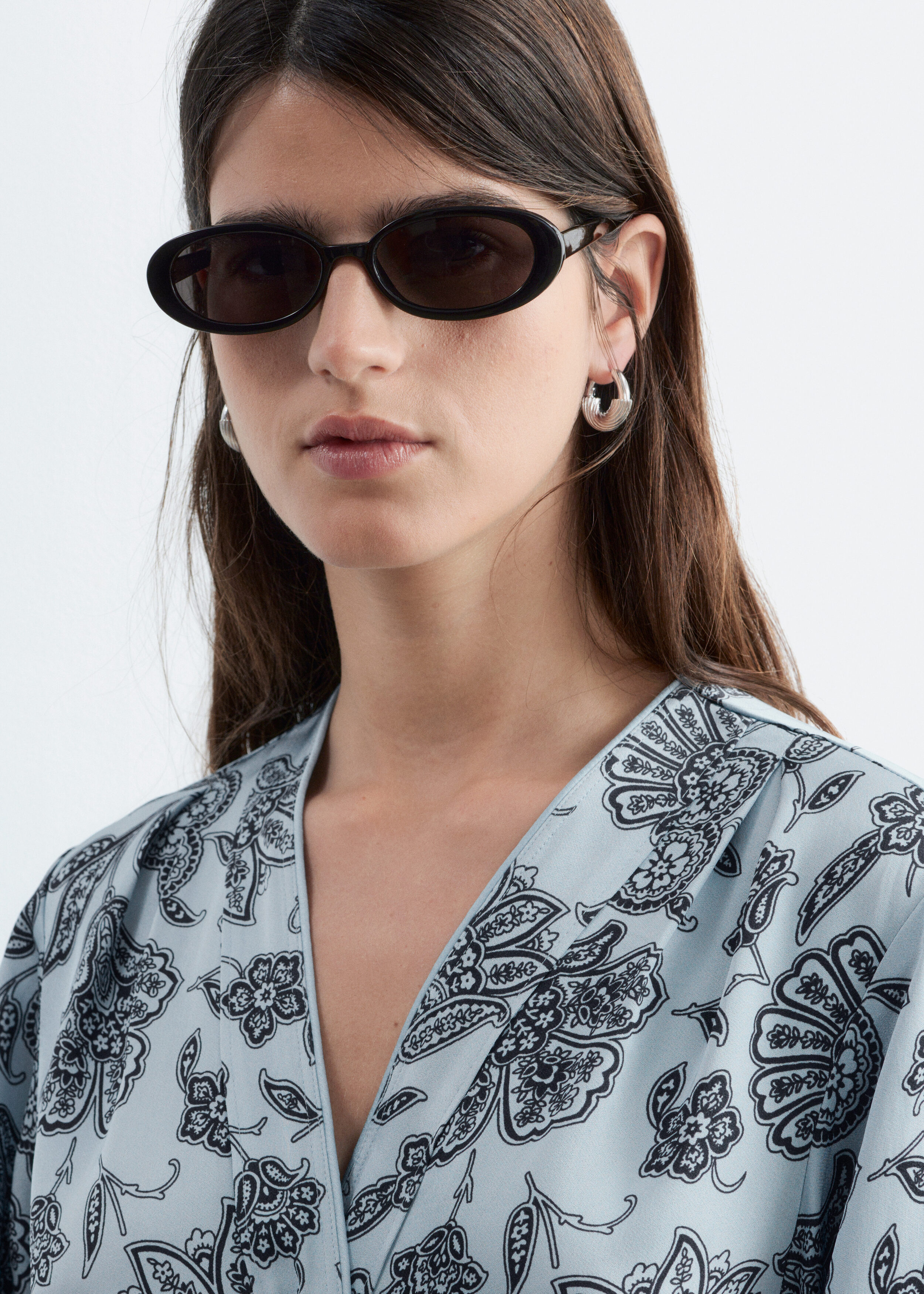 & Other Stories FLORAL WRAP MINI DRESS