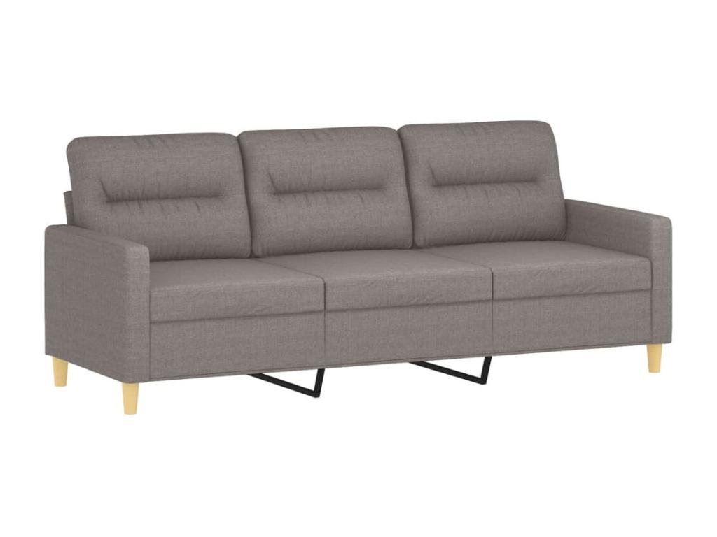 Sofá de 3 plazas de tela gris taupe 180 cm
