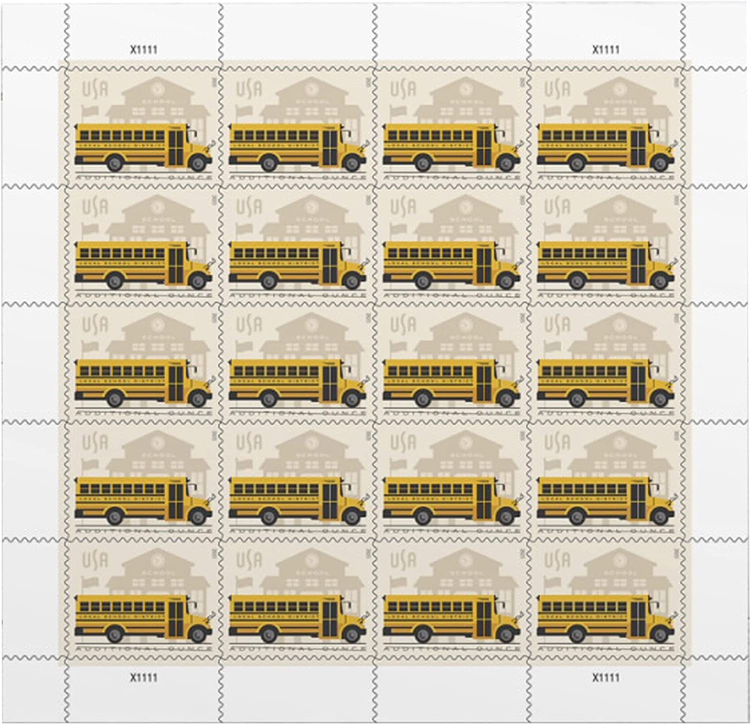 2023 US School Bus Additional Ounce Postage Stamps 1 Coil of 100