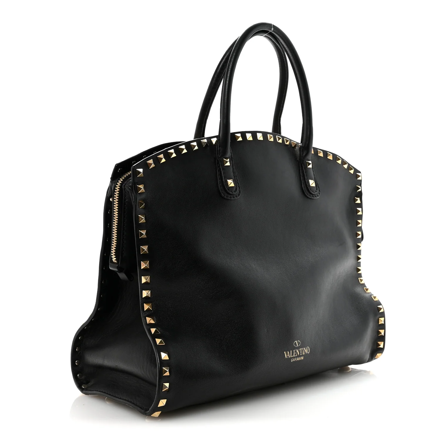 Vitello Rockstud Dome Shopper Black - Top Club