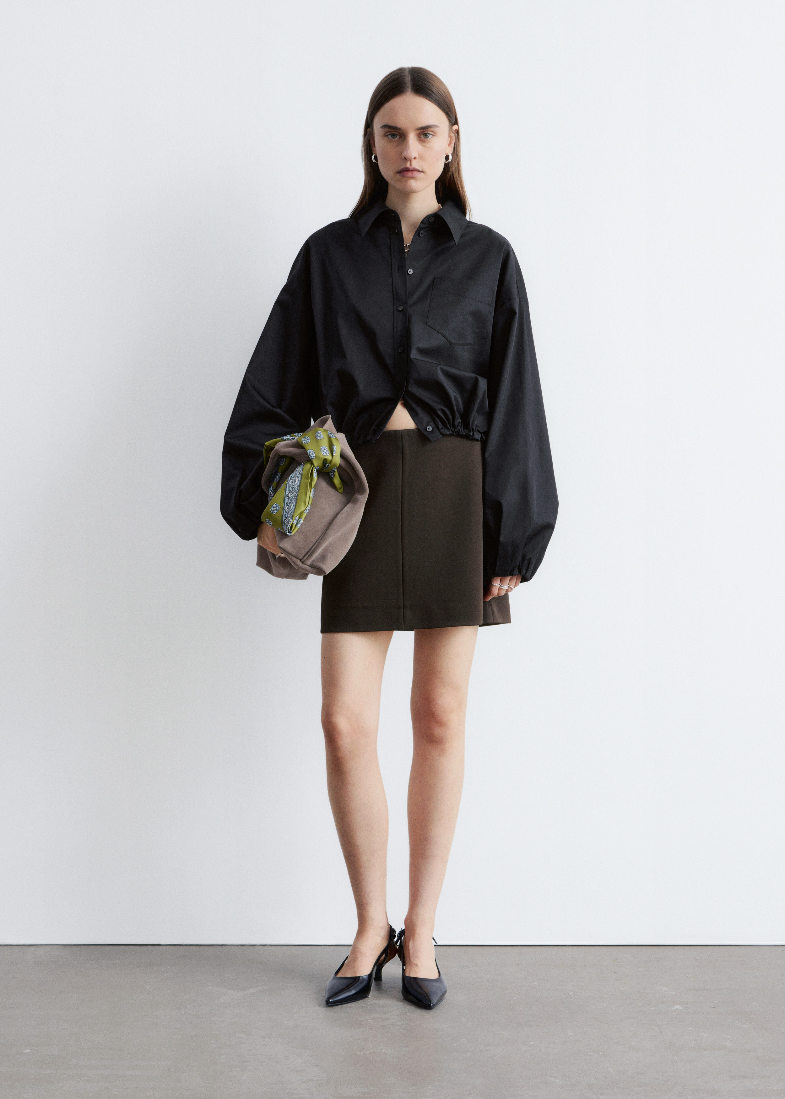 & Other Stories CROPPED DRAWSTRING SHIRT