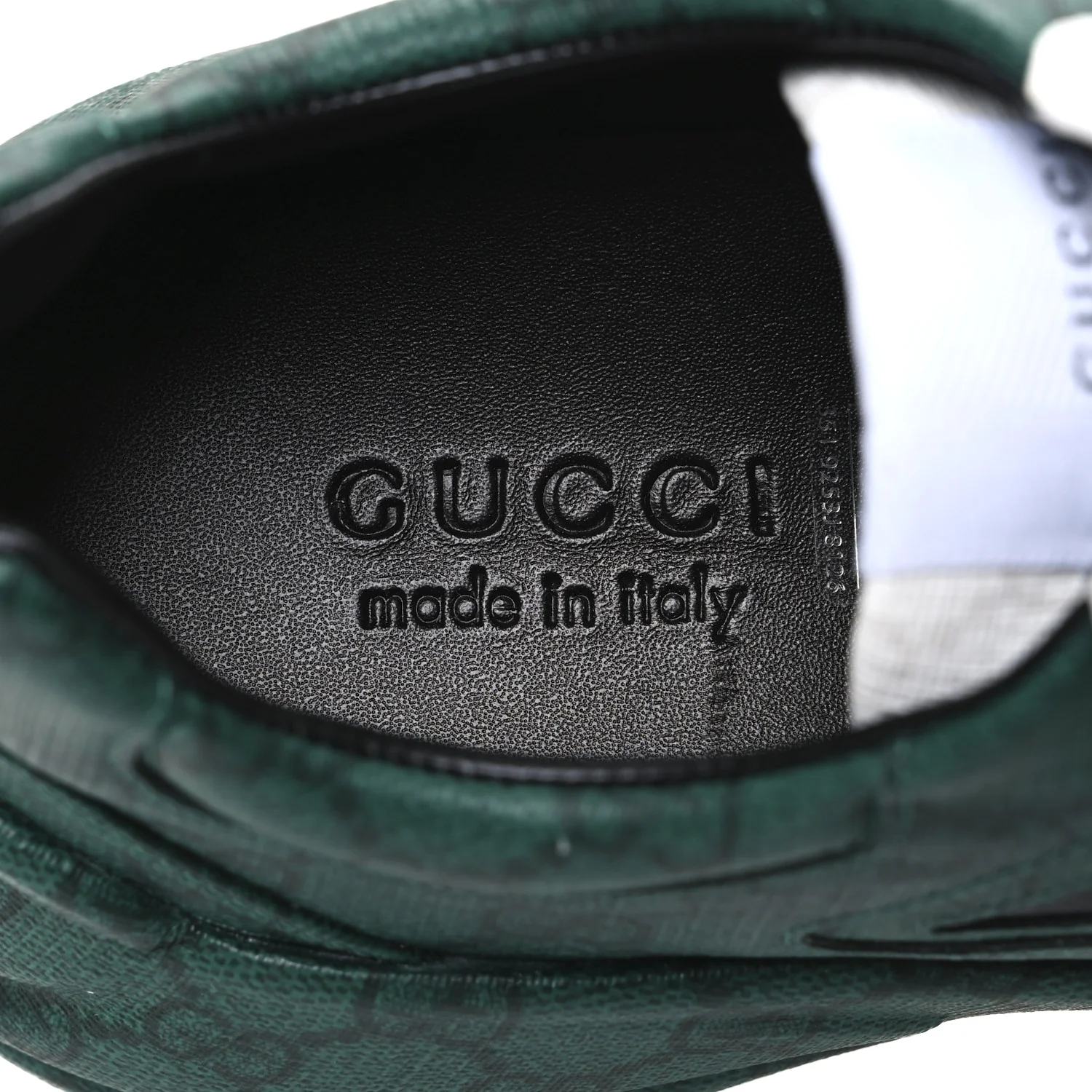 GG Supreme Monogram Mens Rhyton Sneakers 8.5 Black Green - Top Club