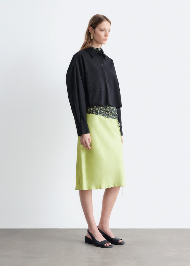 & Other Stories CROPPED OVERSIZED COTTON SHIRT