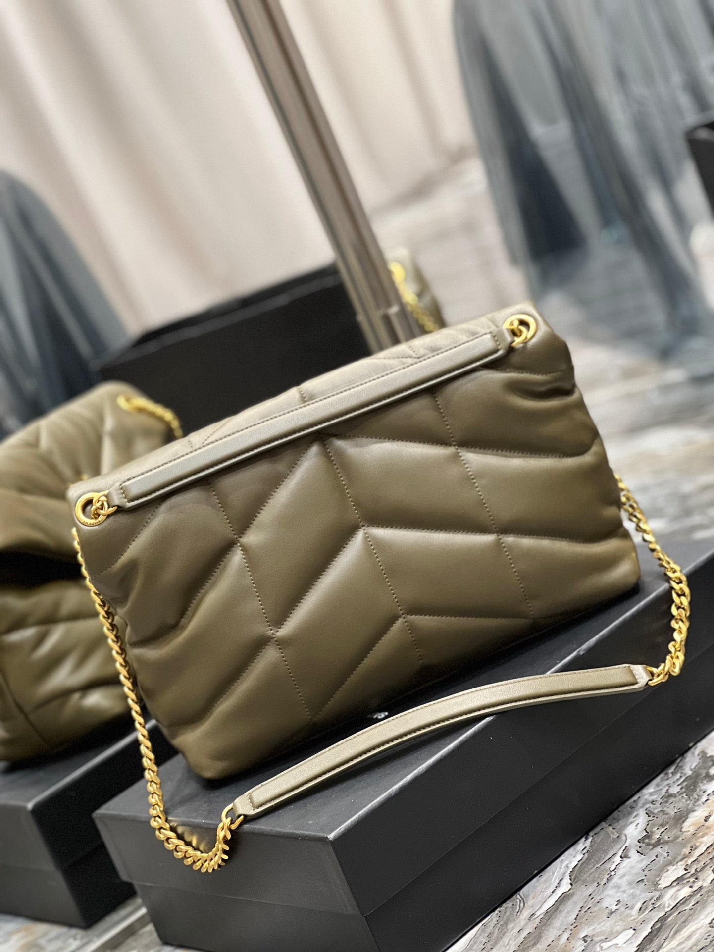 Y PUFFER MEDIUM BAG IN QUILTED LAMBSKIN - Top Club