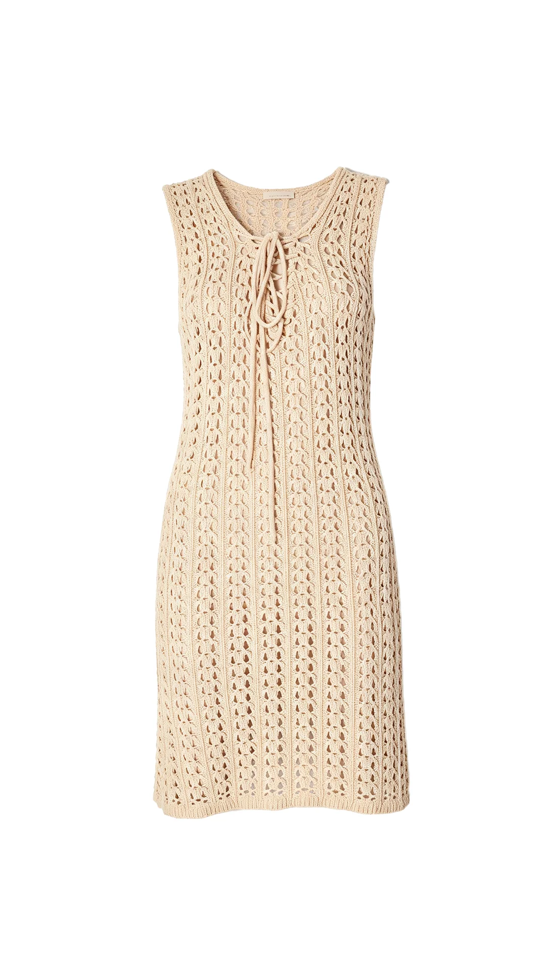 Openwork Crochet Sleeveless Dress Hand-Feel Minimalist Nude Breathable Lace-Up - Nordfashionstorm - Women's Clothing, Fashion for You - Nordfashionstorm.com
