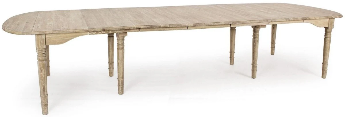 Luxury solid wood dining table natural colors 152-382 x 120 x H. 78 cm - Extendable solid wood kitchen table - Dining room furniture - Kitchen furniture - Solid wood furniture - Luxury furniture