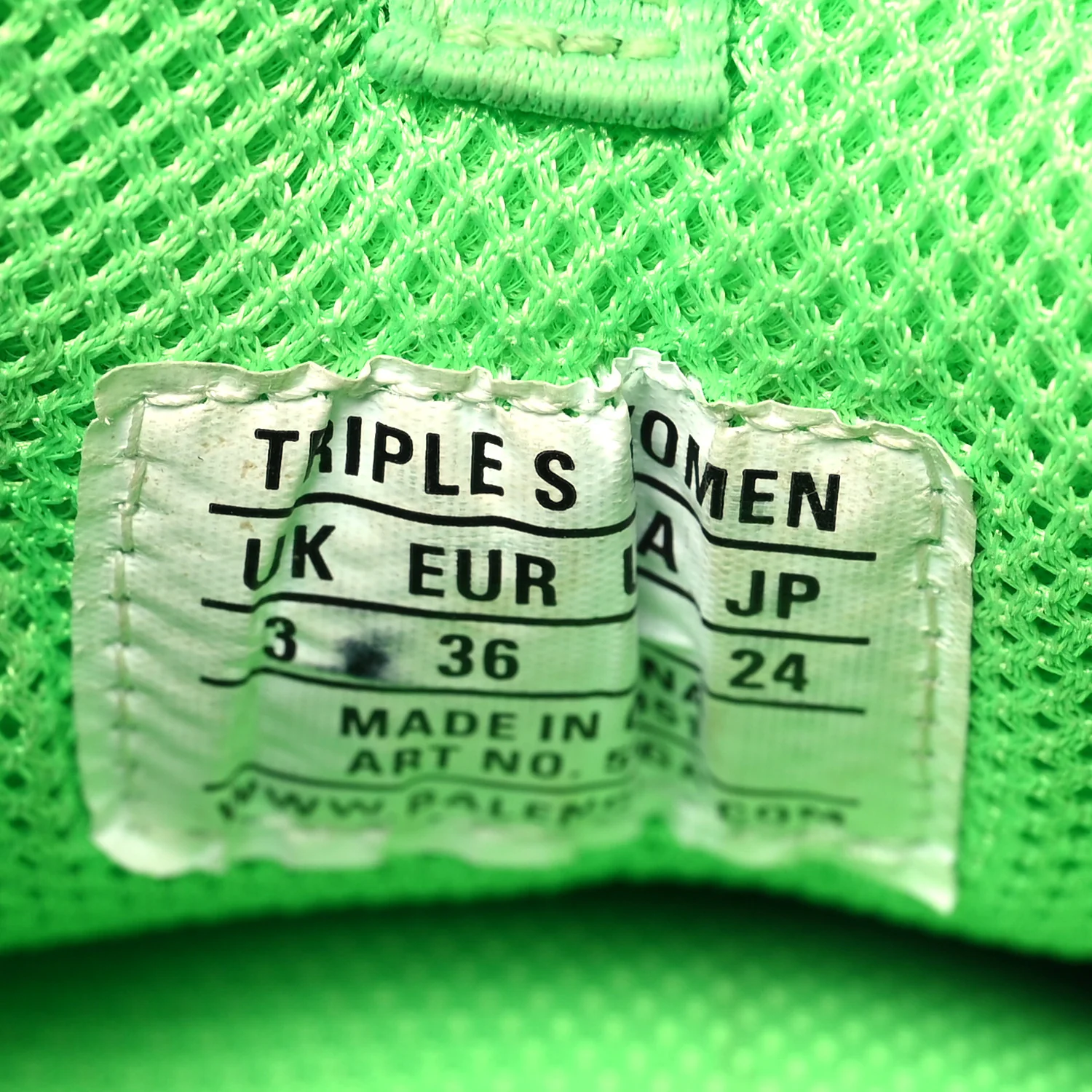 Fabric Mesh Clear Sole Womens Triple S Sneakers 36 Fluo Green - Top Club