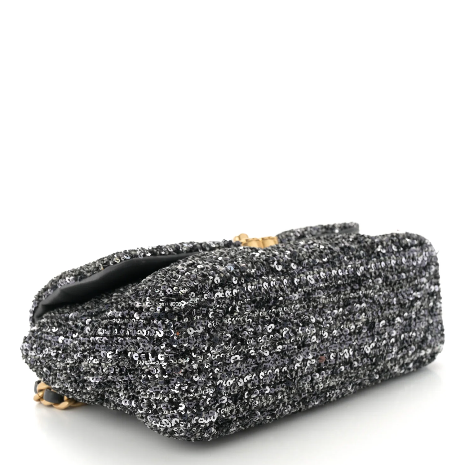 Tweed Sequin Quilted Medium Chanel 19 Flap Black Multicolor - Top Club