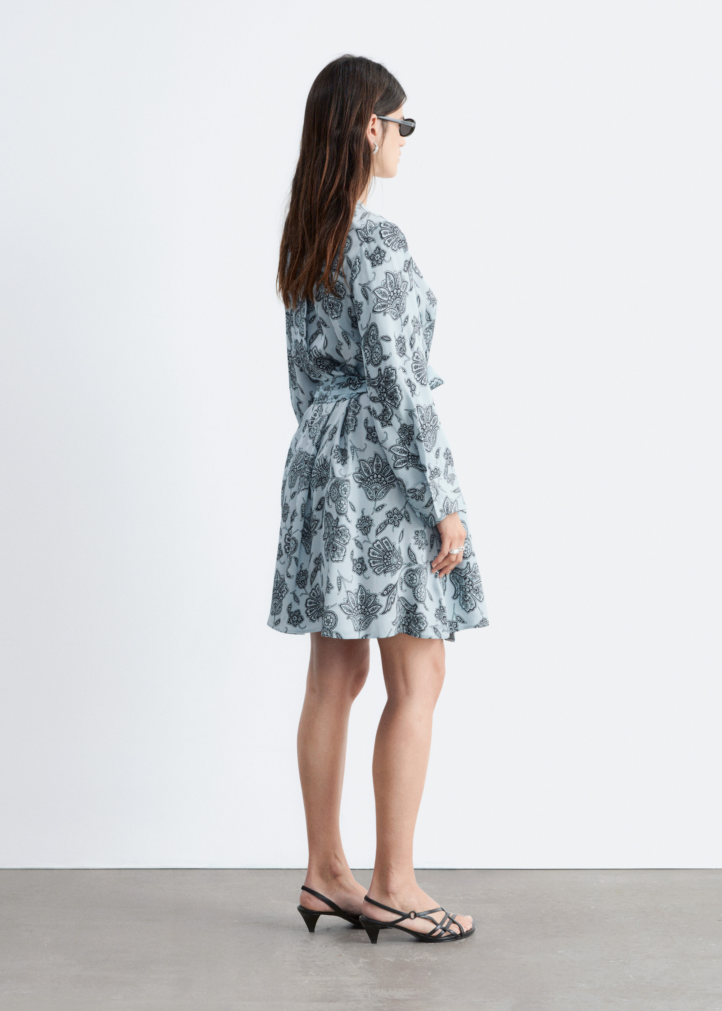 & Other Stories FLORAL WRAP MINI DRESS