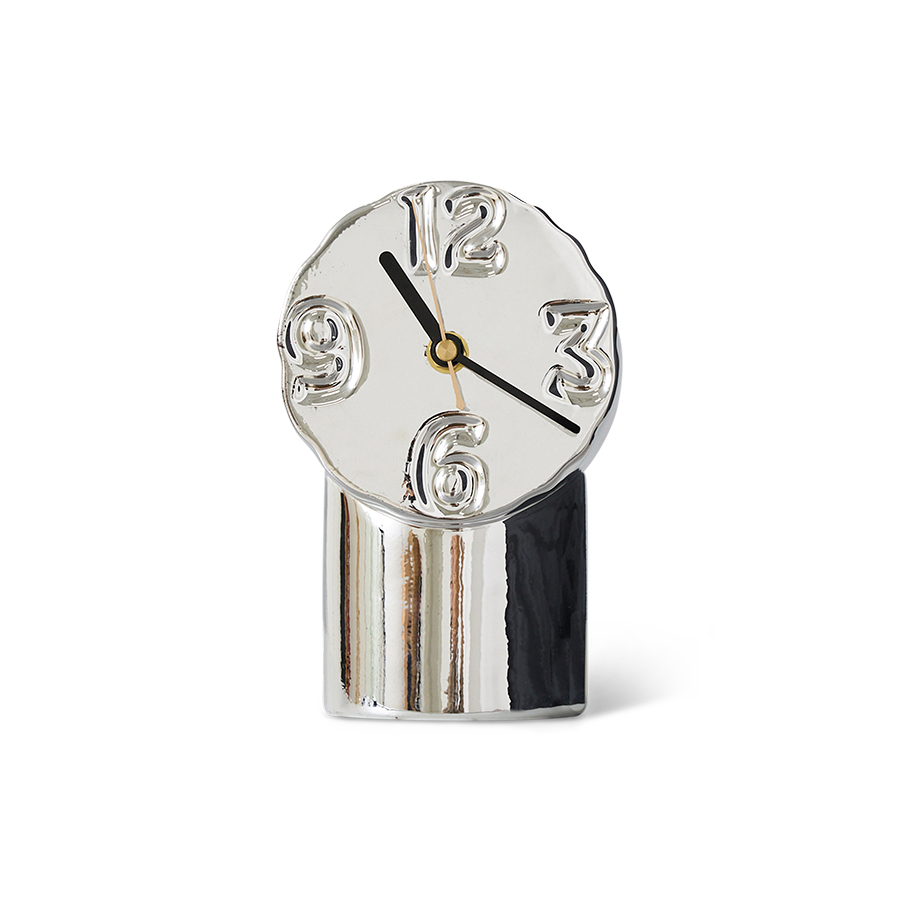 Klok Retro ceramic chrome
