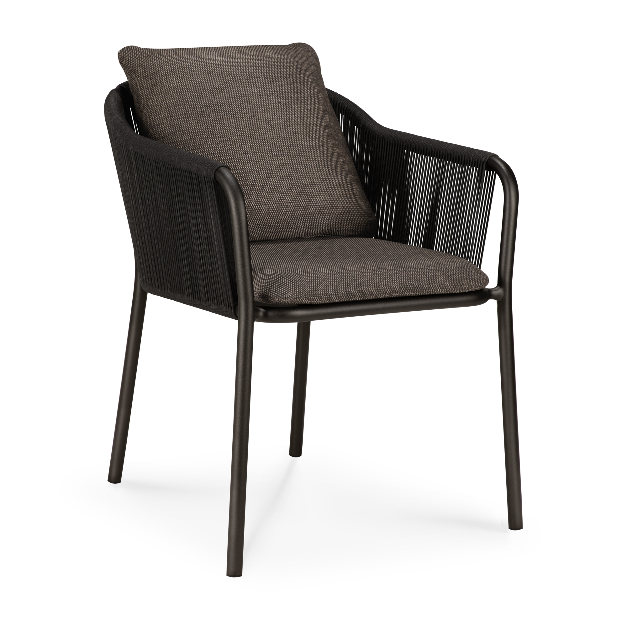 Tuinstoel Capitan met armleuning dark bronze/koord