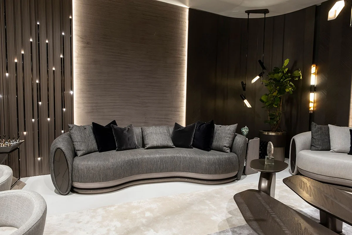 Luxury sofa black / gray / dark brown / bronze 300 x 130 x H. 76 cm - Living room sofa - Hotel sofa - Living room furniture - Hotel furniture - Luxury furniture - Luxury collection