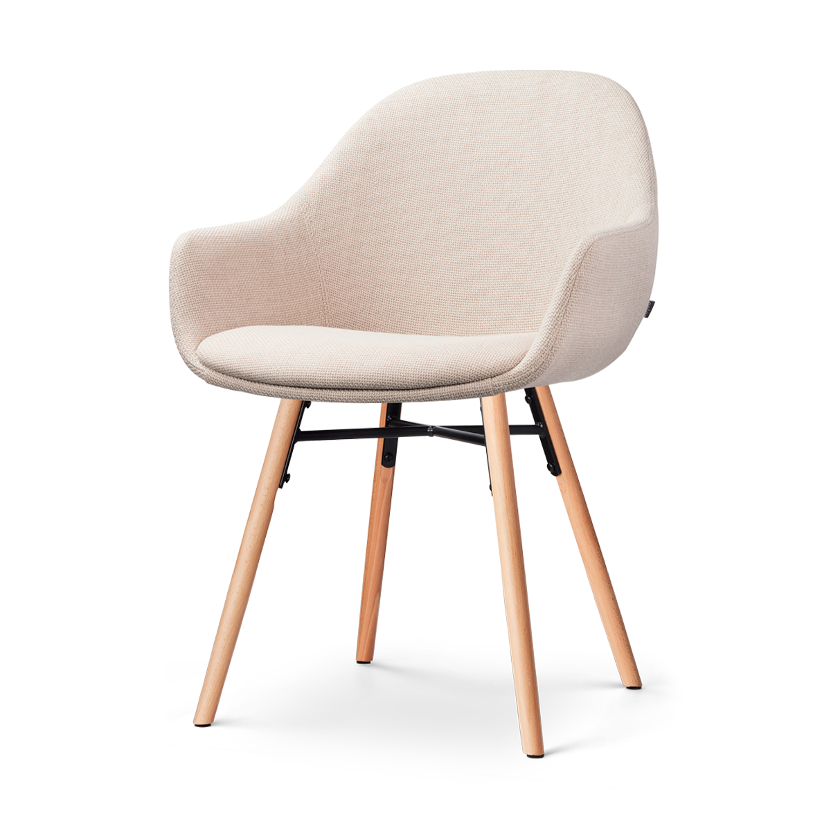 Nena-Mae eetkamerstoel beige - naturel onderstel