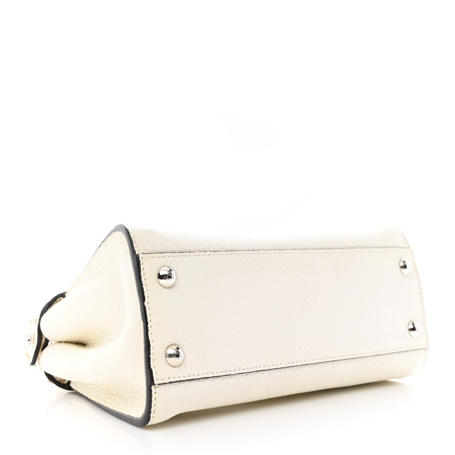 Cuoio Romano Snakeskin Selleria Mini Peekaboo Iconic Satchel White Stone - Top Club