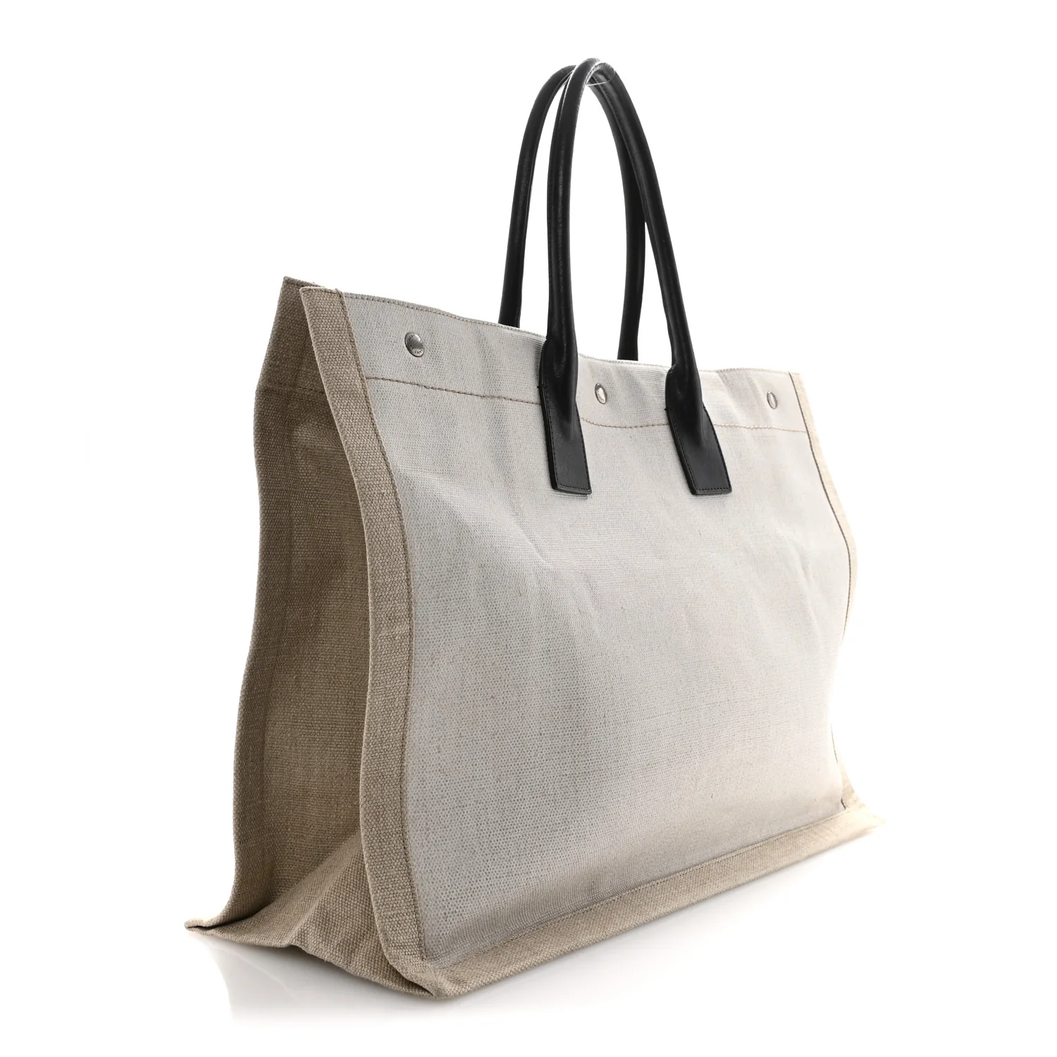 Linen Calfskin Rive Gauche Tote Greggio Natural - Top Club