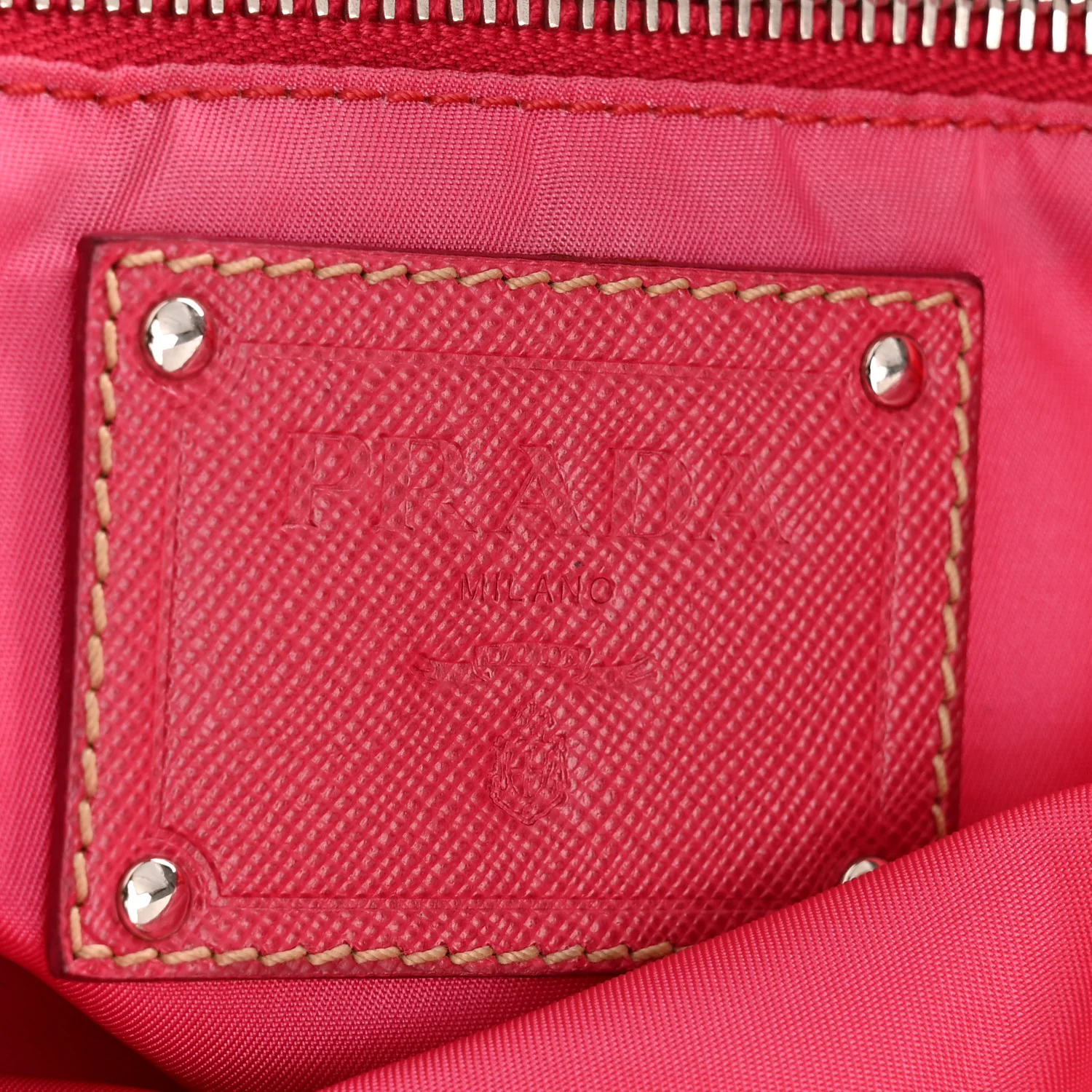 Tessuto Nylon Saffiano Tote Papaya Ibisco - Top Club