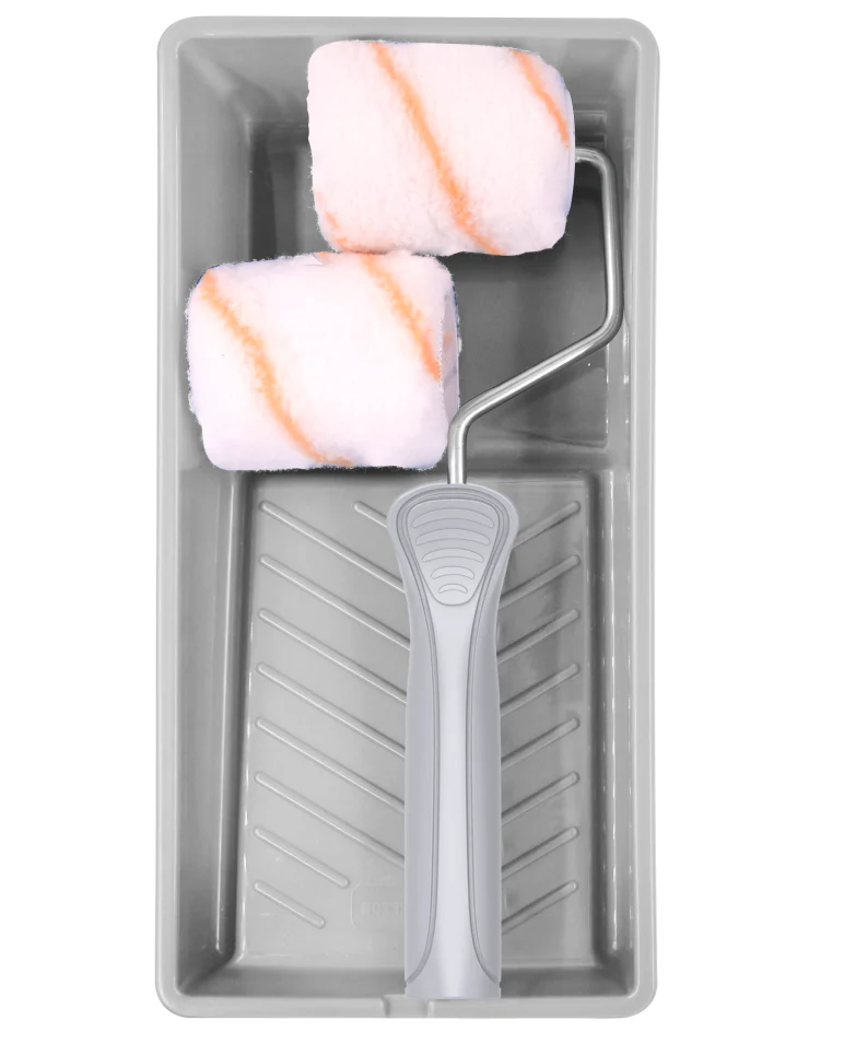 4PC Mini Paint Roller Set – 3″ Polyester Rollers, Frame & Tray for All Paints - Alvarez Pro Painting LLC