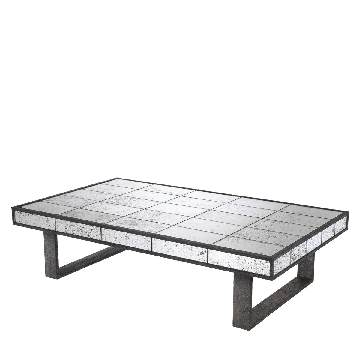 Luxury coffee table made of mirror glass 126 x 73.5 x H. 32 cm - luxury living room furniture - antique look
