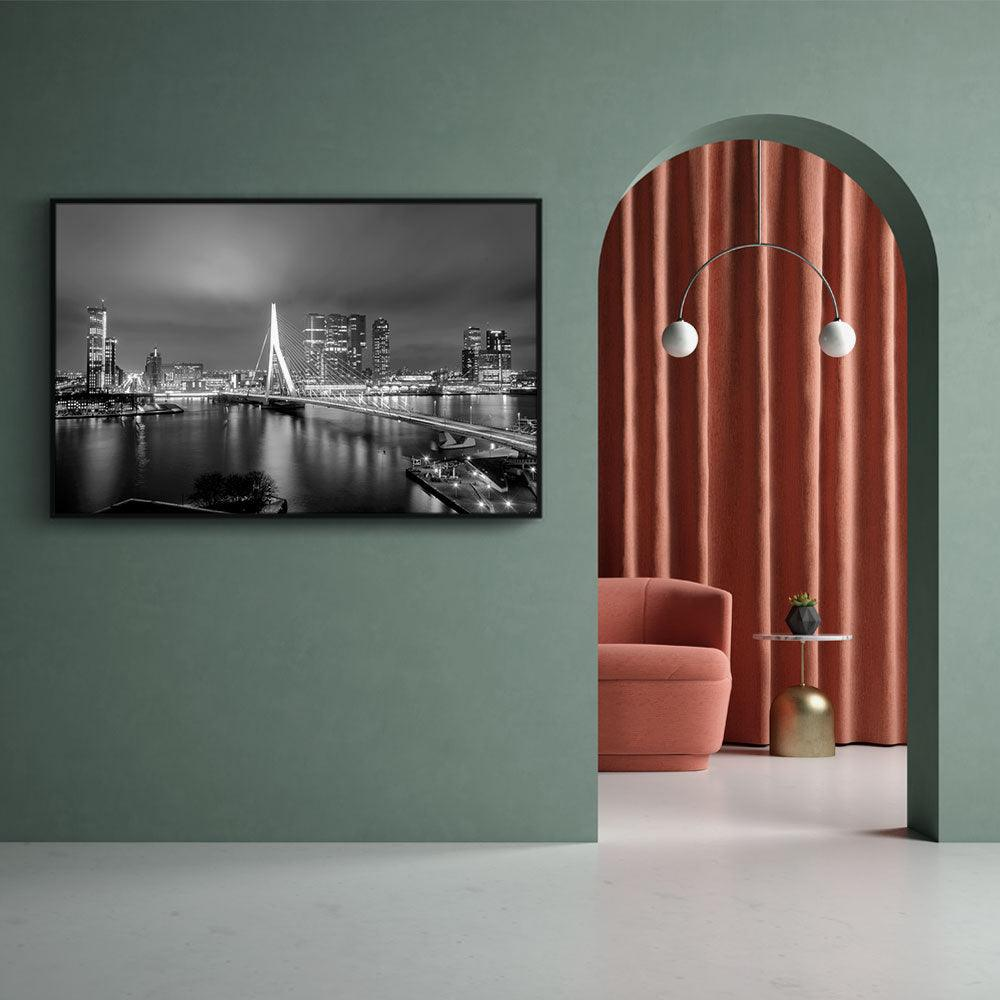 Walljar canvas schilderij - Rotterdam Skyline II Canvas schilderij - 120 x 180 cm
