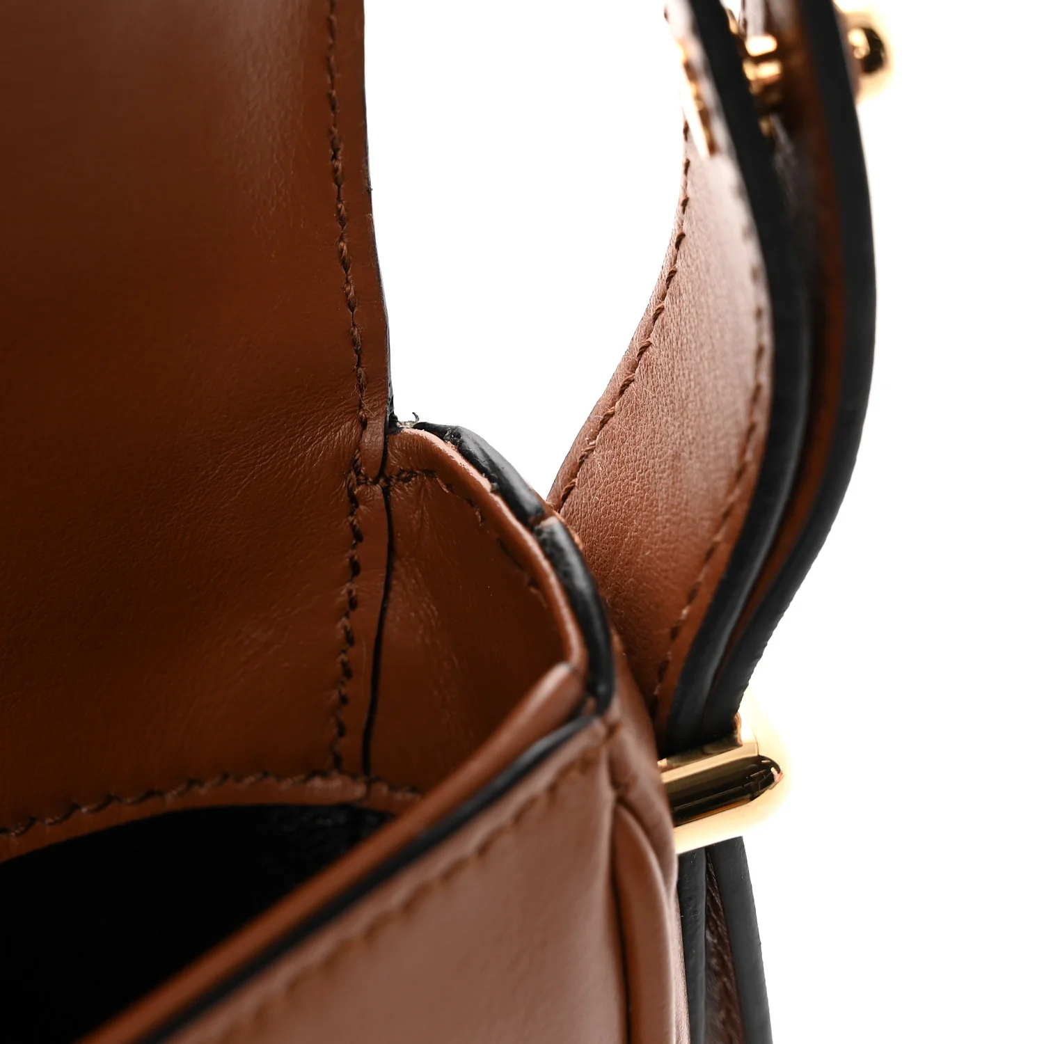 Soft Calfskin Traingle Arque Flap Shoulder Bag Cognac - Top Club