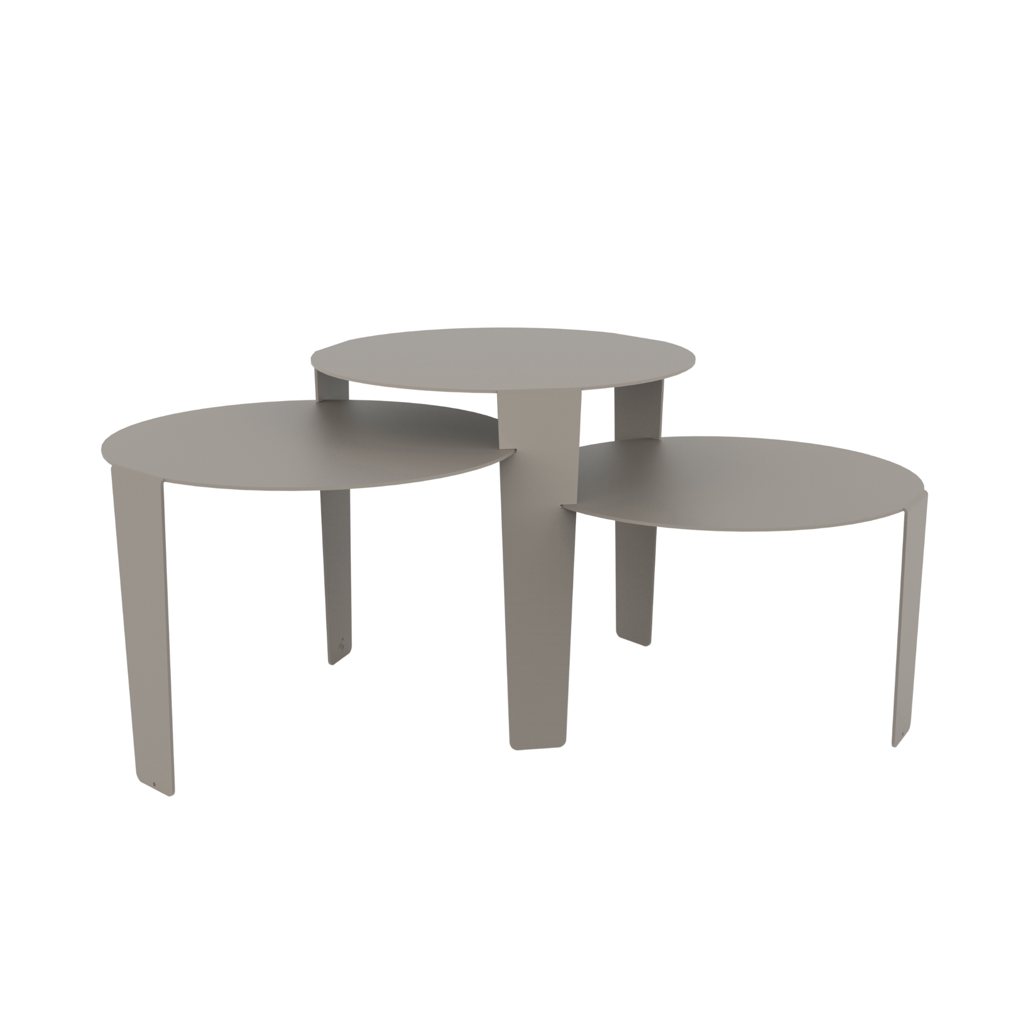 Salontafel Cascado Ø50 grijs - set van 3