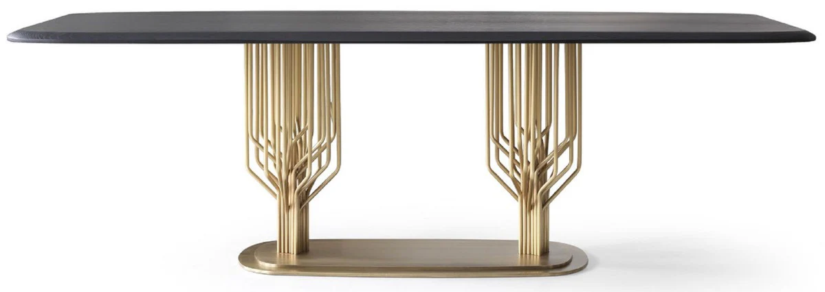 Luxury Dining Room Set Green / Black / Brass - 1 Luxury Dining Table & 8 Luxury Dining Chairs - Dining Room Furniture - Luxury Furniture - Luxury Collection