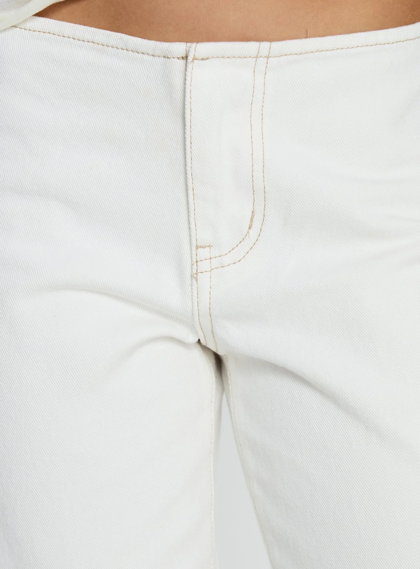 Buenos No Waist Low Rise Straight Leg Jeans White