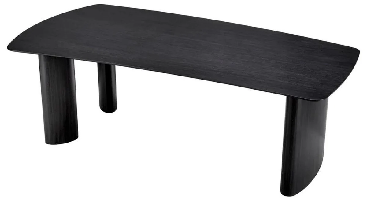 Luxury dining table black gray 230 x 120 x H. 76.5 cm - solid wood kitchen table with slightly curved table top - dining room furniture - kitchen furniture - luxury furniture - luxury furnishings