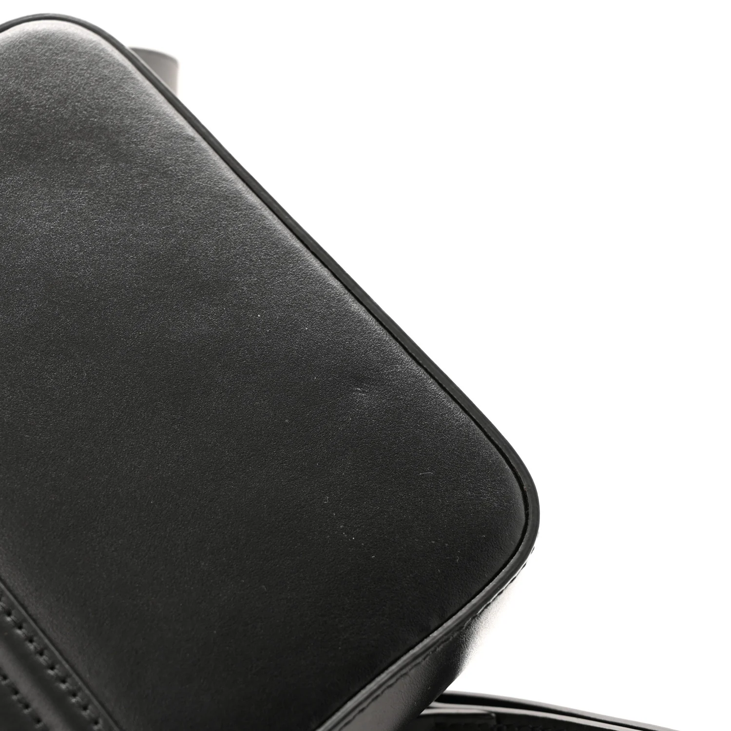 Shiny Calfskin Suede Mini C Double Carry Black - Top Club