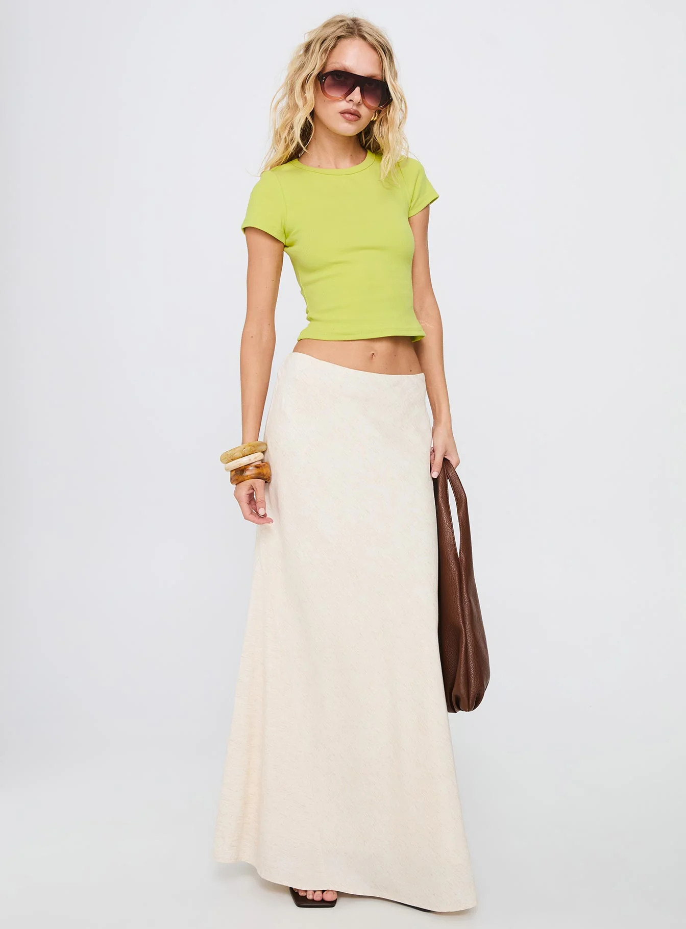 Baseline Scoop Rib Tee Green