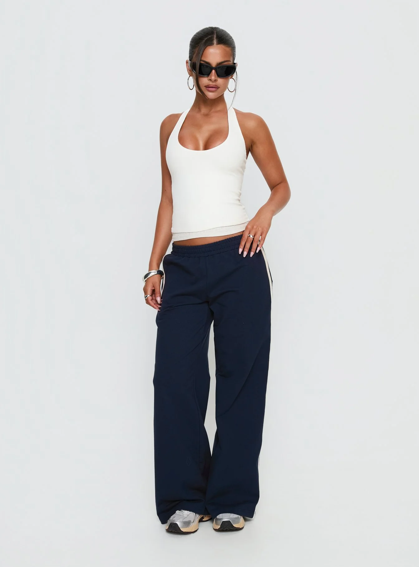 Debee Layered Halter Top White / Grey