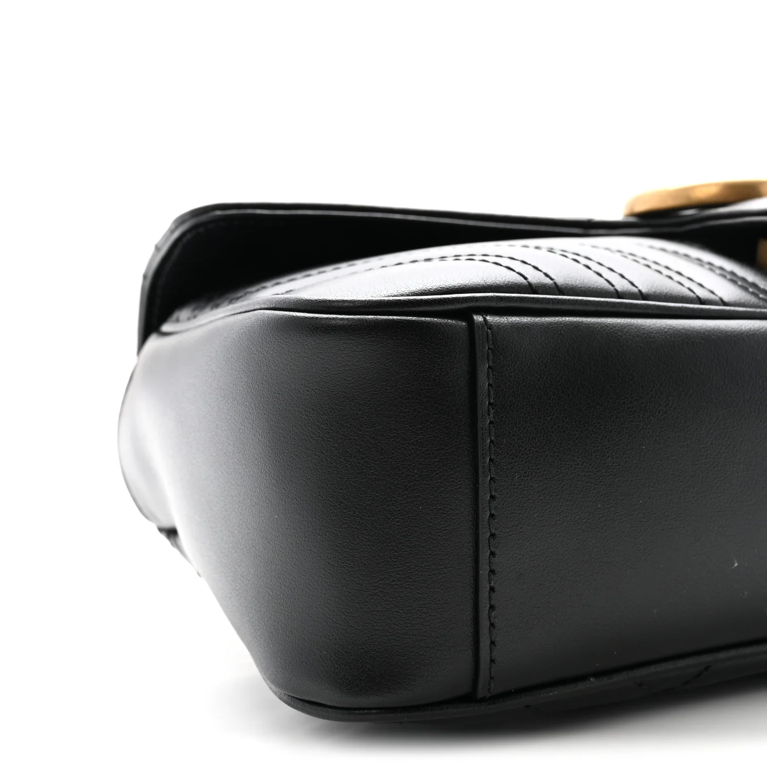 Calfskin Matelasse Small GG Marmont Shoulder Bag Black - Top Club