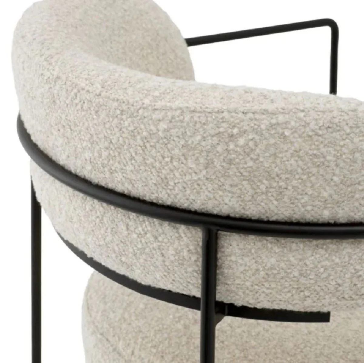 Luxury dining room chair with armrests white / black H. 75 cm