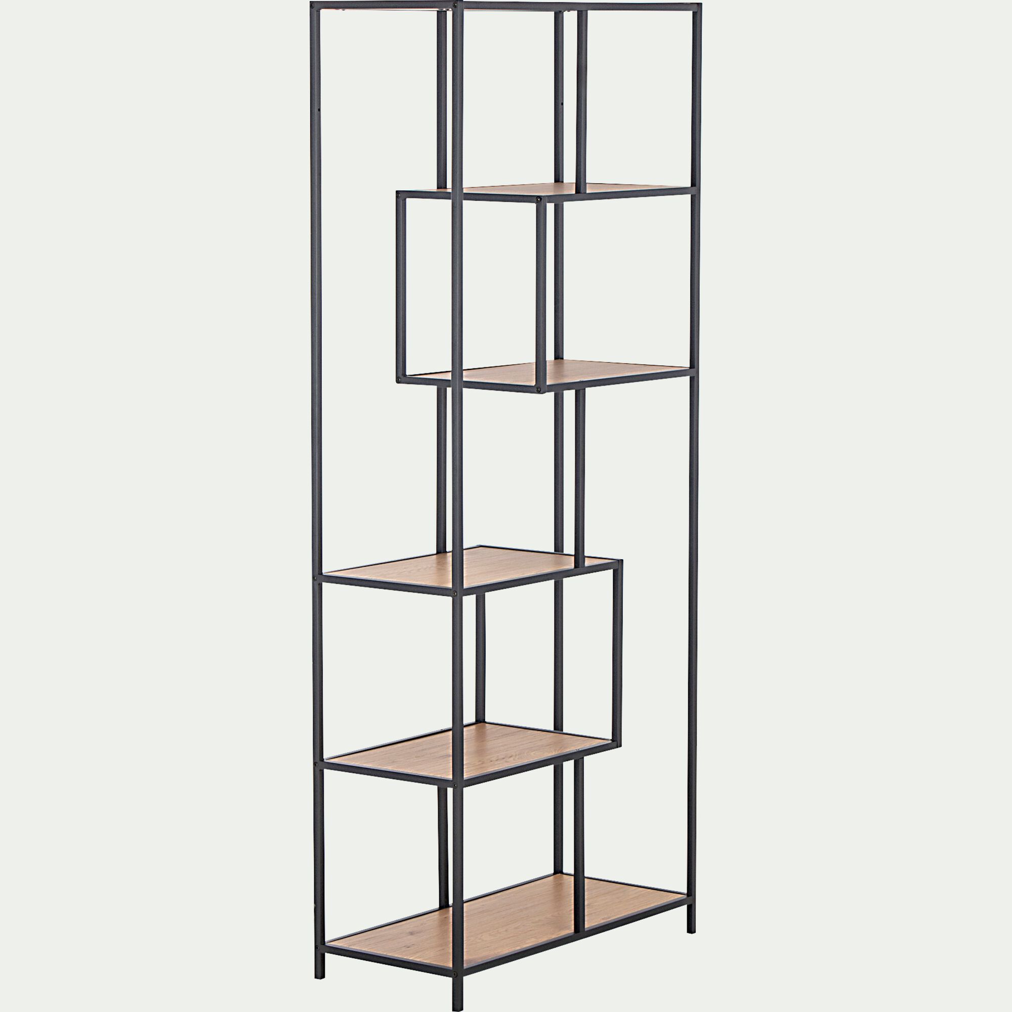 LARISSA - Bibliothèque en métal et en bois - bois clair