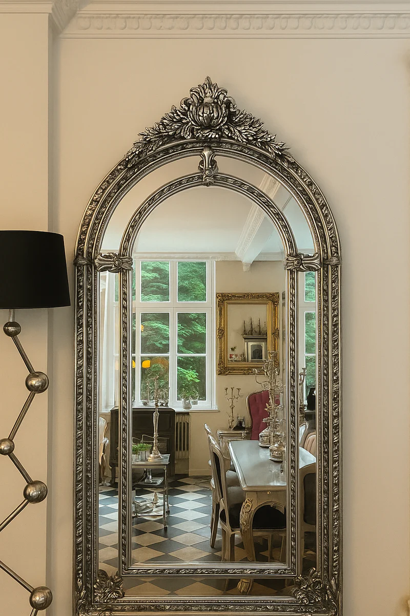 Baroque mirror silver - wall mirror in baroque style - handmade baroque wardrobe mirror