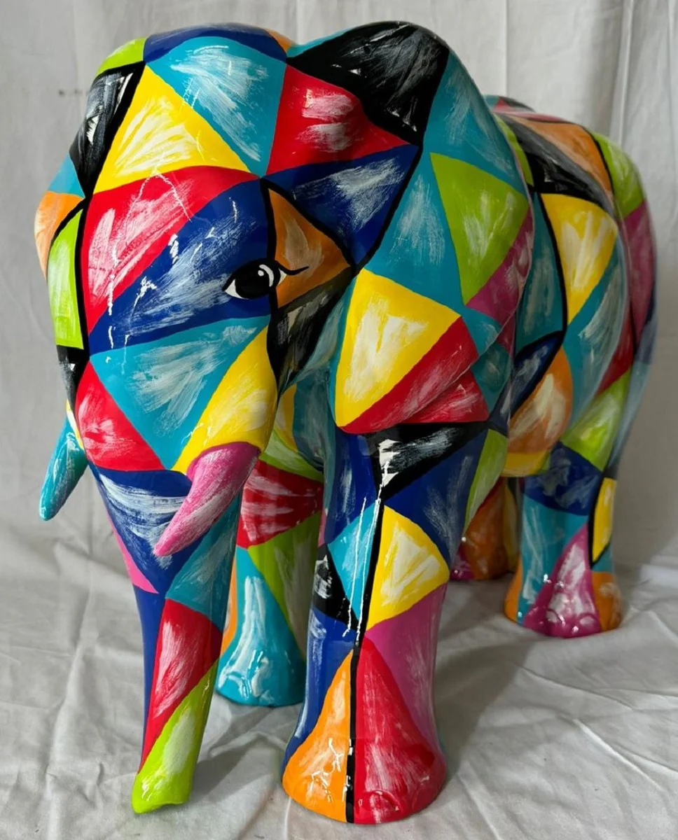 XXL decorative sculpture elephant colorful 90 cm - garden decoration figure