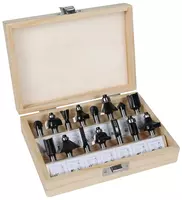 Router bit set 8 mm 15 pieces.