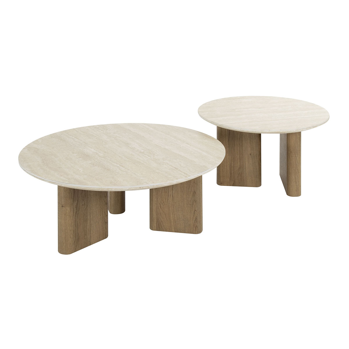 Salontafel Limestone Rond Duo