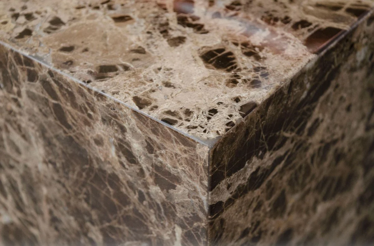 Side table with black-gray marble and golden base 40 x 40 x H. 50 cm - luxury living room decoration