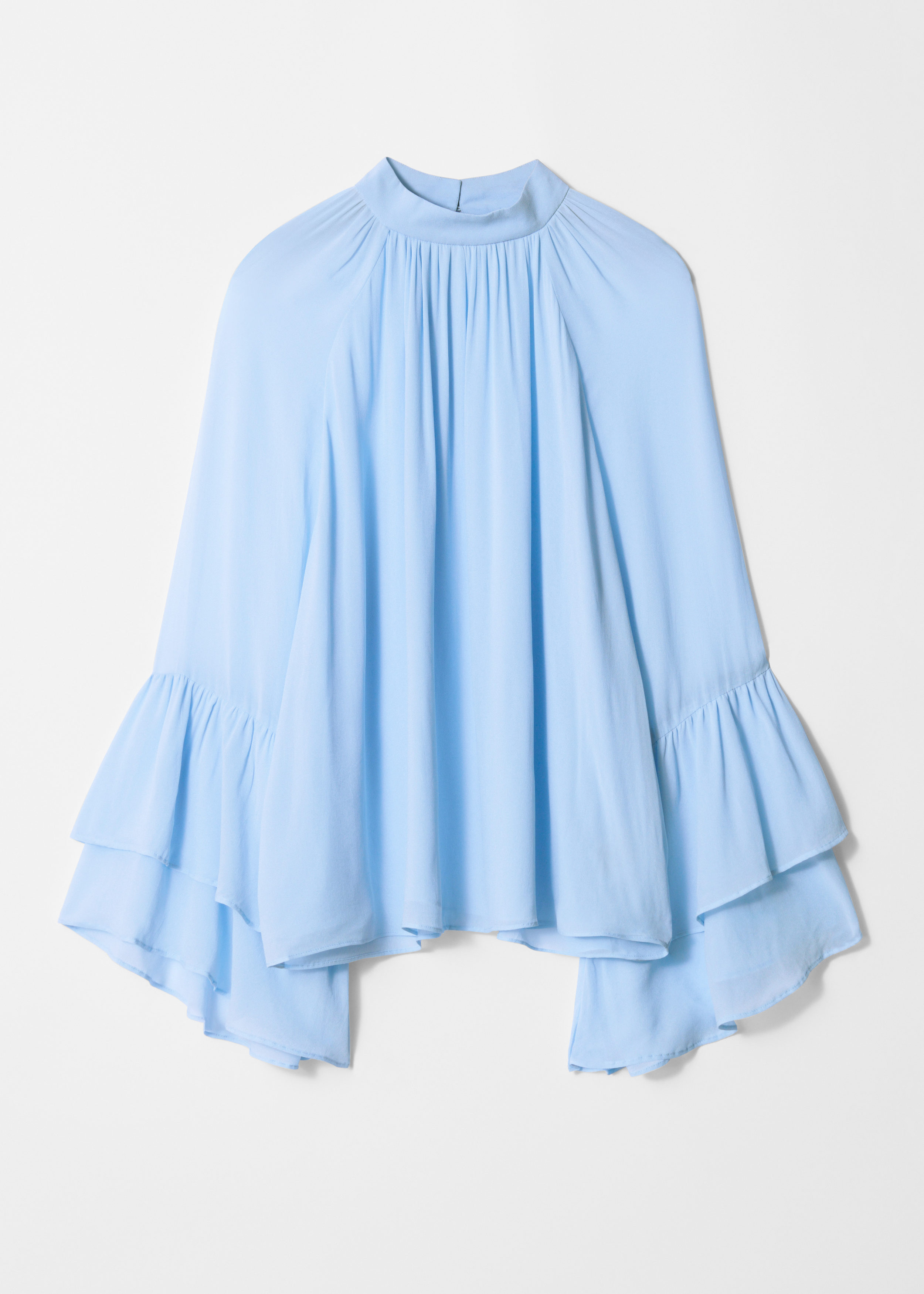 & Other Stories FLOUNCED STAND-COLLAR BLOUSE