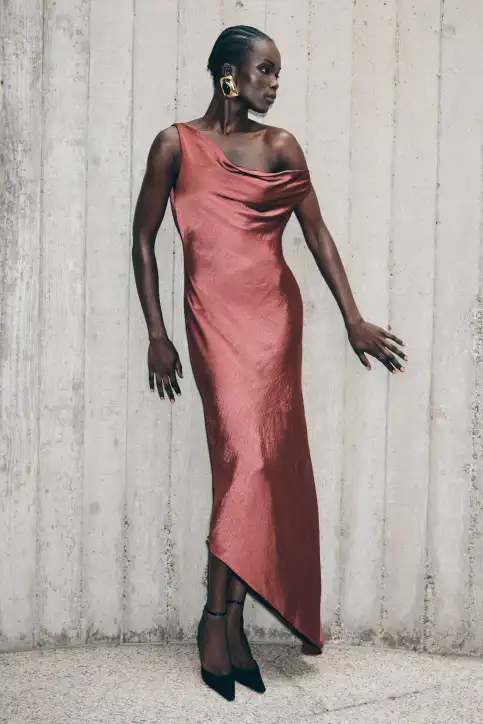 yvette slip maxi dress with asymmetrical hem cornflower blue Yvette Slip Maxi Dress With Asymmetrical Hem