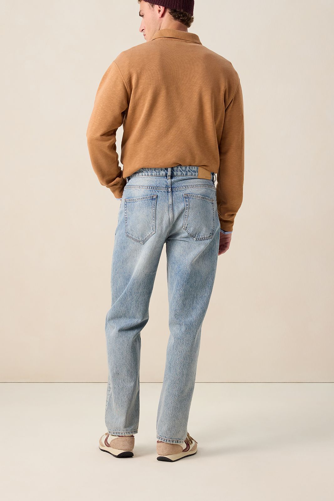 Lichtblauwe mid-rise loose fit jeans