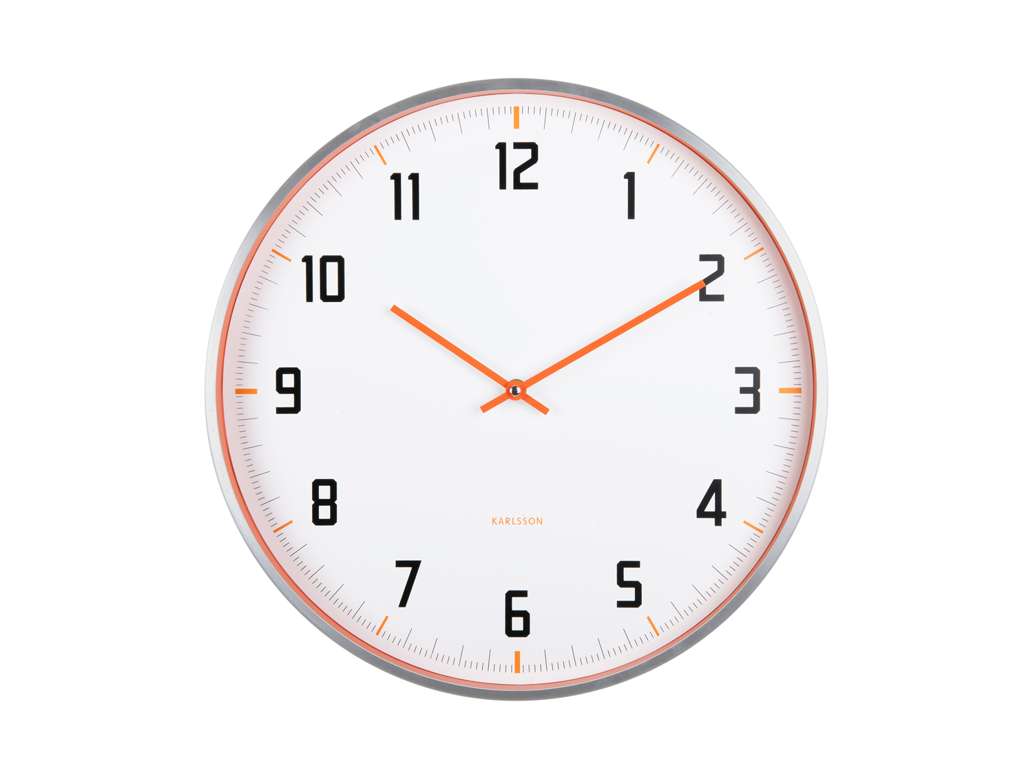 Wall clock Sporty bright orange