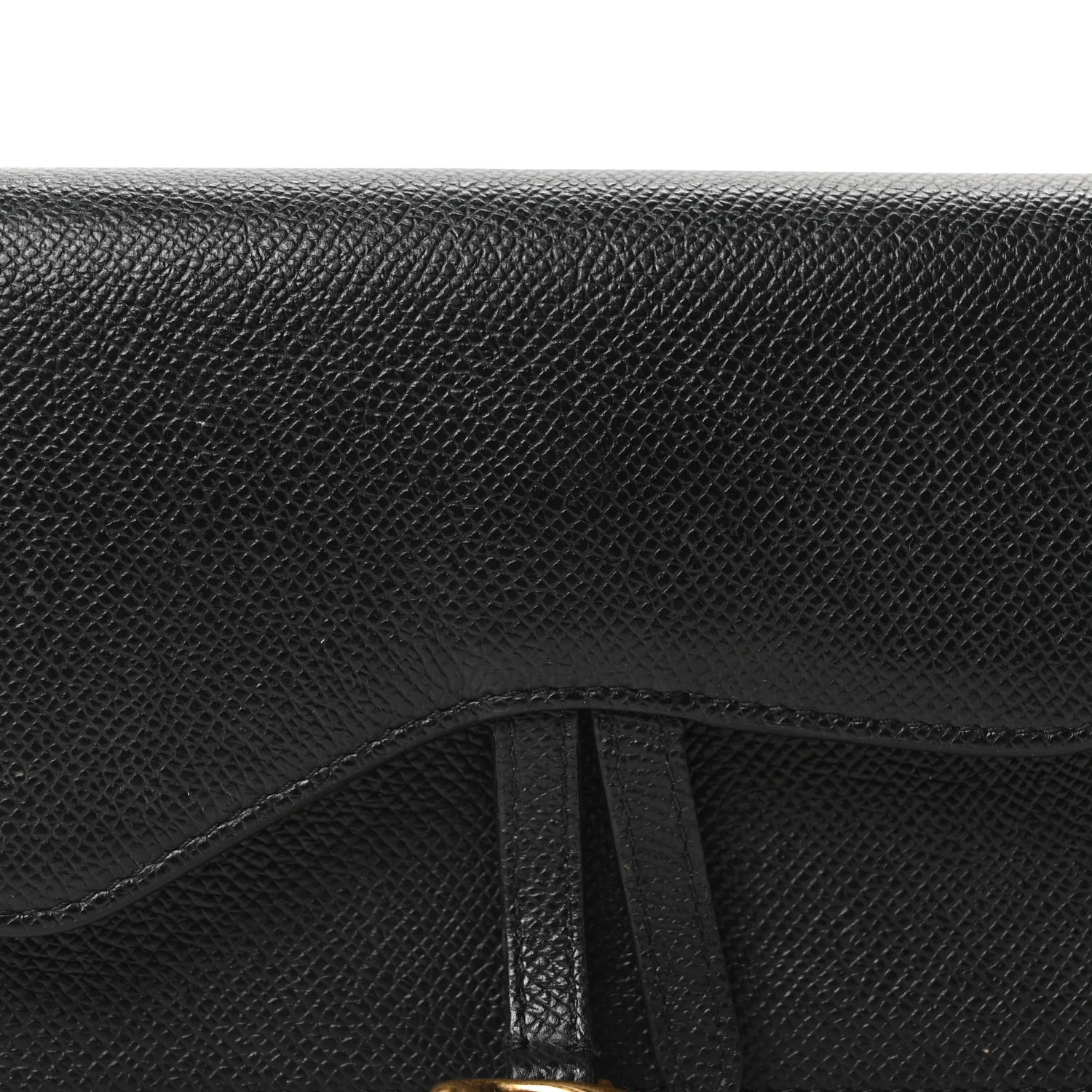 Grained Calfskin Saddle Belt Bag Black - Top Club