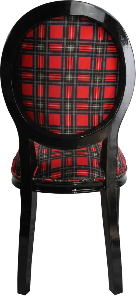 Luxury Baroque Dining Room Set Scotland Man Multicolored / Black 48 x 50 x H. 98 cm - 6 handmade dining chairs - Baroque dining room furniture