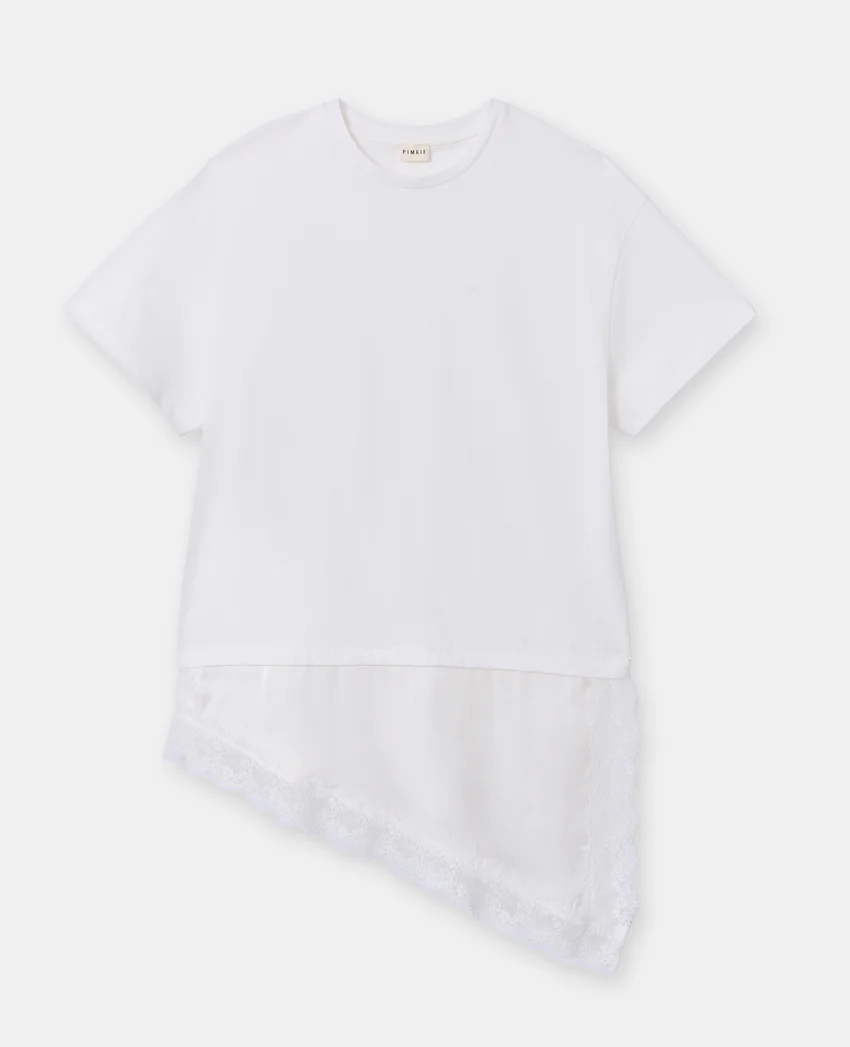 Pimkie T-shirt oversize avec empiècement satin et dentelle