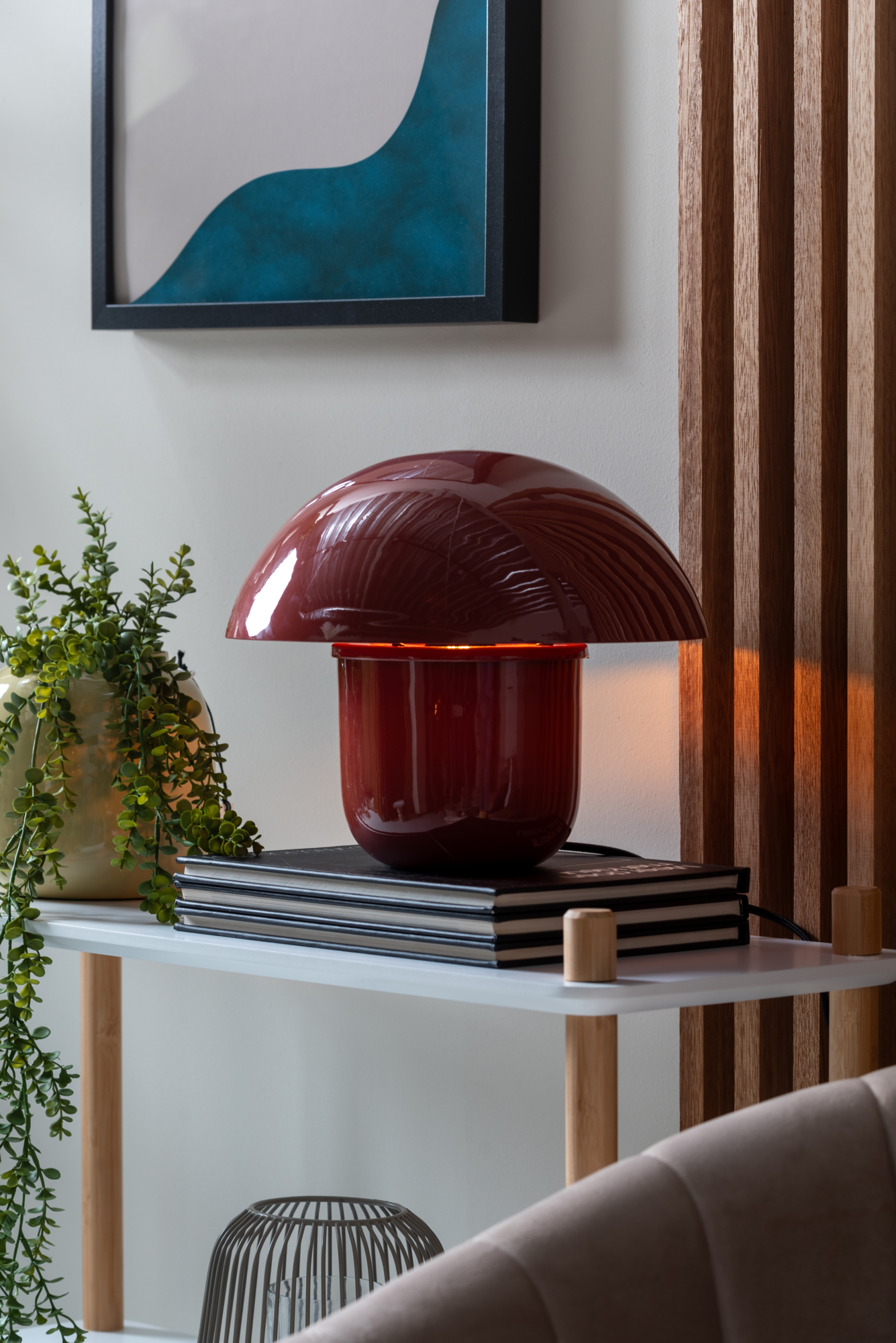 Table lamp Fat Mushroom red ochre