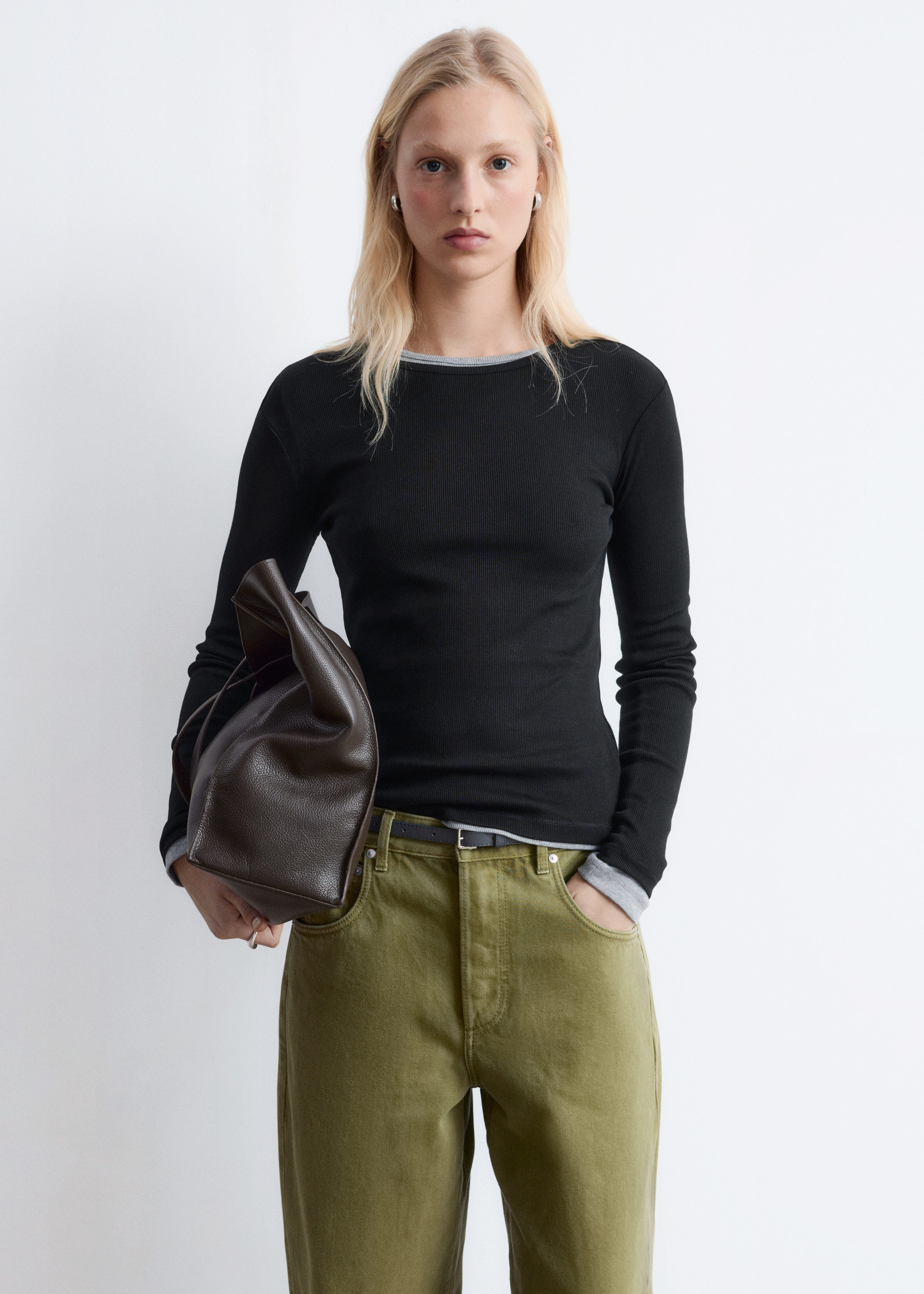 & Other Stories RIBBED LONG-SLEEVE TOP