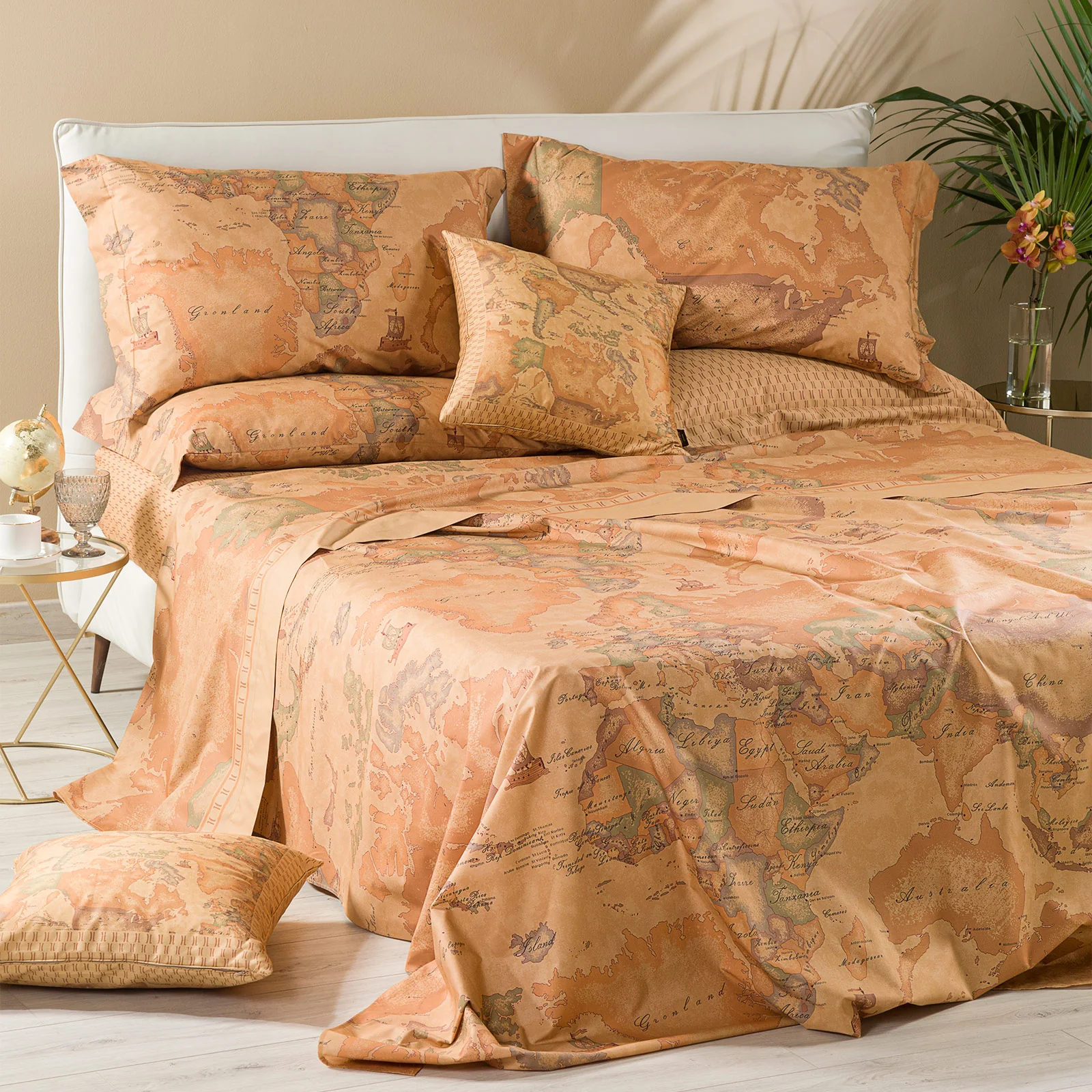 Lenzuola Copriletto In Percalle Geo Classic Matrimoniale Unica Alviero Martini 1A Classe